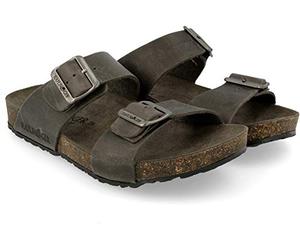 HAFLINGER Bio Andrea Sandales en cuir non doublées, Anthracite 841, 44 EU