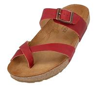 HAFLINGER Bio Juno Sandales en cuir unisexe avec semelle en liège, Rouge country, 36 EU