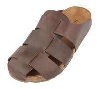 HAFLINGER Bio Pius Mules en cuir unisexe, Marron foncé 748, 46 EU