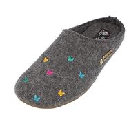HAFLINGER Chaussons Femme Everest Farfalline 484014, Pointure:39 EU, La Couleur:Gris