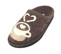 HAFLINGER Chaussons unisexes en tissu Walkstoff, Marron chiné, 39 EU