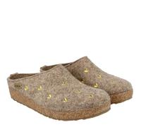 HAFLINGER CUORICINI OR BEIGE CHAUSSONS COEURS OR PURE LAINE SABOT