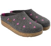 HAFLINGER CUORICINI PANTOUFLE EN FEUTRE DE LAINE CŒUR ANTHRACITE