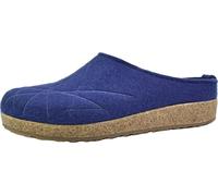 Haflinger Femme Chausson Feutre Sabot Pantoufle Broderie Grizzly Mikado 741040, Taille:39 EU, Couleur:Bleu