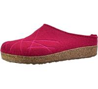 Haflinger Femme Chausson Feutre Sabot Pantoufle Broderie Grizzly Mikado 741040, Taille:40 UE, Couleur:Rouge
