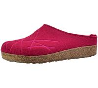Haflinger Femmes Pantoufle En Feutre Clog Broderie Grizzly Mikado 741040