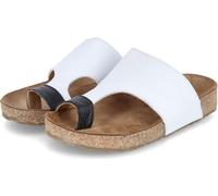 Haflinger Femmes Séparateur d'orteils ANKA Mules Blanc Cuir lisse Taille : 37