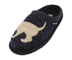HAFLINGER Flair Dackel 313021 Chaussons Femme, Pointure:41 EU, La Couleur:Bleu