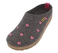 Haflinger Chaussons Grizzly Cuoricini 741031 Femme Anthracite EU 42