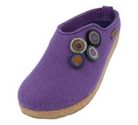 Haflinger Grizzly Kanon Pantoufles en feutre et liège, chaussons, sabots, lilas, 41 EU