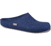 HAFLINGER Grizzly Michl Femme, homme Pantoufles en laine vierge jeans, assise plantaire en liège amovible