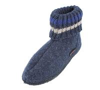 Haflinger Hüttenschuh Paul, Chaussons montants, mixte adulte, Bleu, 39 EU