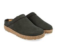HAFLINGER Malmö Sabot élégant en cuir avec semelle en caoutchouc et semelle en liège et latex, Noir , 46 EU