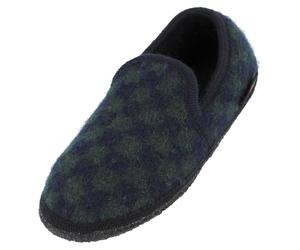 HAFLINGER Mocassins pantoufles en laine unisexe, bleu océan, 43 EU