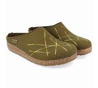 HAFLINGER Pantoufles pour Femmes Grizzly Mikado 741040, Pointure:39 EU, La Couleur:Vert