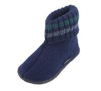 HAFLINGER Paul Chaussons avec col en pure laine vierge Bleu (bleu moyen 70) Taille 40