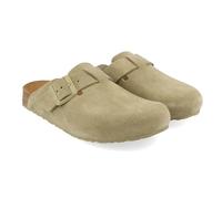HAFLINGER Porto Sabot élégant en cuir avec semelle en caoutchouc et liège latex Semelle intérieure unisexe, Sauge, 38 EU