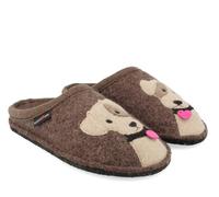 HAFLINGER RUDI BRUANMELIERT PANTOUFLES CHIEN PANTOUFLES
