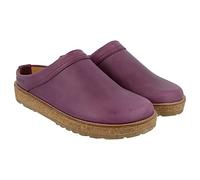 HAFLINGER Travel-Cassic Sabots élégants en cuir avec semelle en caoutchouc et semelle en liège et latex, Violet 1429, 44 EU