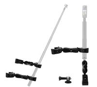 HAFOKO Kit de Monture Moto Compatible avec DJI Osmo 360, Compatible avec Insta360 X5 Double Monture de Serrage pour Guidon de Moto et Vélo Compatibles avec GoPro 12-3 pour Vlogging en Cyclisme, UTV