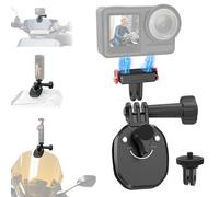 HAFOKO Moto Pare-Brise Caméra Support avec Magnétique Attache Rapide Adaptateur Compatible avec DJI Osmo Action 5 Pro/4/3 Osmo 360 Aluminium Pare-Brise Pince Compatible avec Insta 360 X5-X