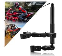 HAFOKO Support Double pour Moto avec 47" Invisible Selfie Stick Compatible pour Insta 360 X5 X4 X3 X2 X One RS R GO 3 Alliage d'aluminium Caméra Robuste Vélo ATV Kit de Support Double Moto Vélo