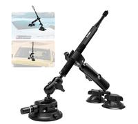 HAFOKO Triple Ventouse Caméra Montage Kit Compatible avec DJI Osmo360, Compatible avec Insta360 X5 47''Invisible Bâton avec Osmo Nano Pare-Brise/Auvent Support Magique Bras Fixation pour DSLR Moto