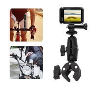 HAFOKO Vélo Caméra Fixation Support Double Douille Bras 1/4" Compatible avec DJI Osmo 360 avec 360° Tête Sphérique Adaptateur Compatible avec Insta360, Compatible avec Moniteur LED pour VéloMoto