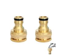 HAFRILY Gardena Lot de 2 raccords de robinet en laiton Gardena pour raccord de tuyau 1/2" et raccord de tuyau 3/4" (filetage intérieur)