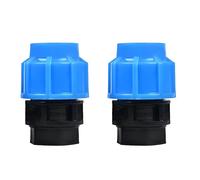 HAFRILY Lot de 2 raccords en polypropylène Mdpe 32 mm x 1" pour tuyaux en polyéthylène avec pince de 32 mm adaptateur de raccord rapide (filetage intérieur)