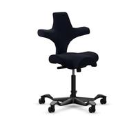 HÅG Capisco Siège de Bureau (Noir - Polyester Eco - avec Base Noire, Capisco)