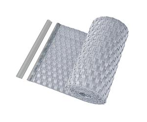 HaGa® - Bandes brise-vue en polyéthylène (PE) de 255 cm x 19 cm, clôture de balcon en rotin synthétique, couleur gris argenté