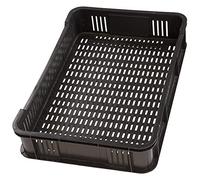 HaGa® Caisse de rangement/de transport, empilable, pour fruits et légumes, 59 x 39,5 x 11 cm, 10 kg, en noir