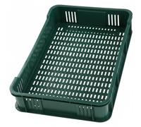 HaGa Caisse de rangement/de transport, empilable, pour fruits et légumes, 59 x 39,5 x 11 cm, 6 kg, en vert