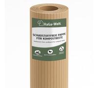 HaGa Carton sans substances nocives pour parterres de compost - 0,8 m de large - 25 m de long - Protection naturelle contre les mauvaises herbes sans produits chimiques - Carton ondulé de paillage