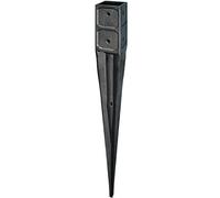 HaGa® Douille à enfoncer au sol pour poteaux en bois 7 x 7 cm - 1 pièce - Support de poteau - Douille à enfoncer - Support de poteau