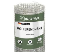 HaGa Grillage galvanisé pour volière - Largeur : 1 m - Longueur : 5 m - Maille 6 x 6 mm - Grillage galvanisé pour volière à oiseaux, poulailler et enclos pour petits animaux - Fil inoxydable pour