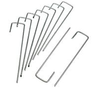 HaGa® Lot de 100 ancrages de sol en métal galvanisé en forme de J 150 mm x 30 mm Ø3 mm - Ancrage de fixation inoxydable pour protection contre les mauvaises herbes
