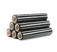 HaGa® Lot de 6 rouleaux de film étirable - 150 m x 500 mm x 23 µm - Noir