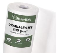 HaGa Non-tissé de Drainage 200g/m² en 0,5m x 10m comme Non-tissé de Drainage, Non-tissé pour bac à Sable, géo-Non-tissé, Non-tissé de séparation pour Le Jardinage et sous Les pavés