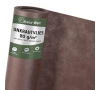 Haga® Toile anti-mauvaises herbes en non-tissé pour jardin anti-UV 80 g/m² Marron Largeur 1,6 m (au mètre)