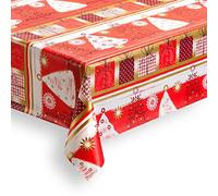 haga-wohnideen Nappe en toile cirée en PVC - Rouge - 1,4 m² - Largeur : 140 cm - Vendu au mètre