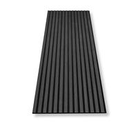 HAGEFOL Lot de 2 panneaux acoustiques autocollants - 240 x 56 cm - Couleur : noir - Aspect bois - Décoration murale - Panneau d'insonorisation en placage de bois sur feutre acoustique (240 x 28 cm)