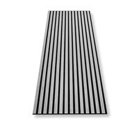 HAGEFOL® Panneaux acoustiques autocollants 240x56 cm, Couleur: Gris, Panneaux muraux aspect bois, décoration murale, paroi à lamelles 3D en bois plaqué sur feutre acoustique (2 pièces, 240x28 cm dans