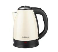 Hagen, Bouilloire Electrique Compacte Inox, Design Elegant, Base 360°, Capacité 1,8L, Puissance 1500W, Base 360 °, Filtre amovible et lavable, HA5525- Crème