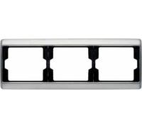 Hager aRSYS - Cadre 3 postes horizontal acier inoxydable