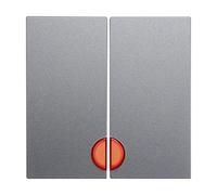 Hager B1 - Touche avec lentille pour mécanisme double aluminium
