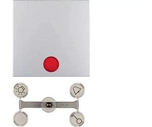 Hager B1 - Touche avec lentille pour mécanisme simple Aluminium