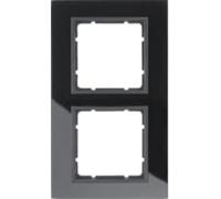 Hager B7 - Cadre 2 postes Verre Anthracite