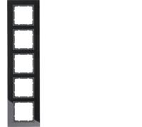 Hager B7 - Cadre 5 éléments Verre Anthracite